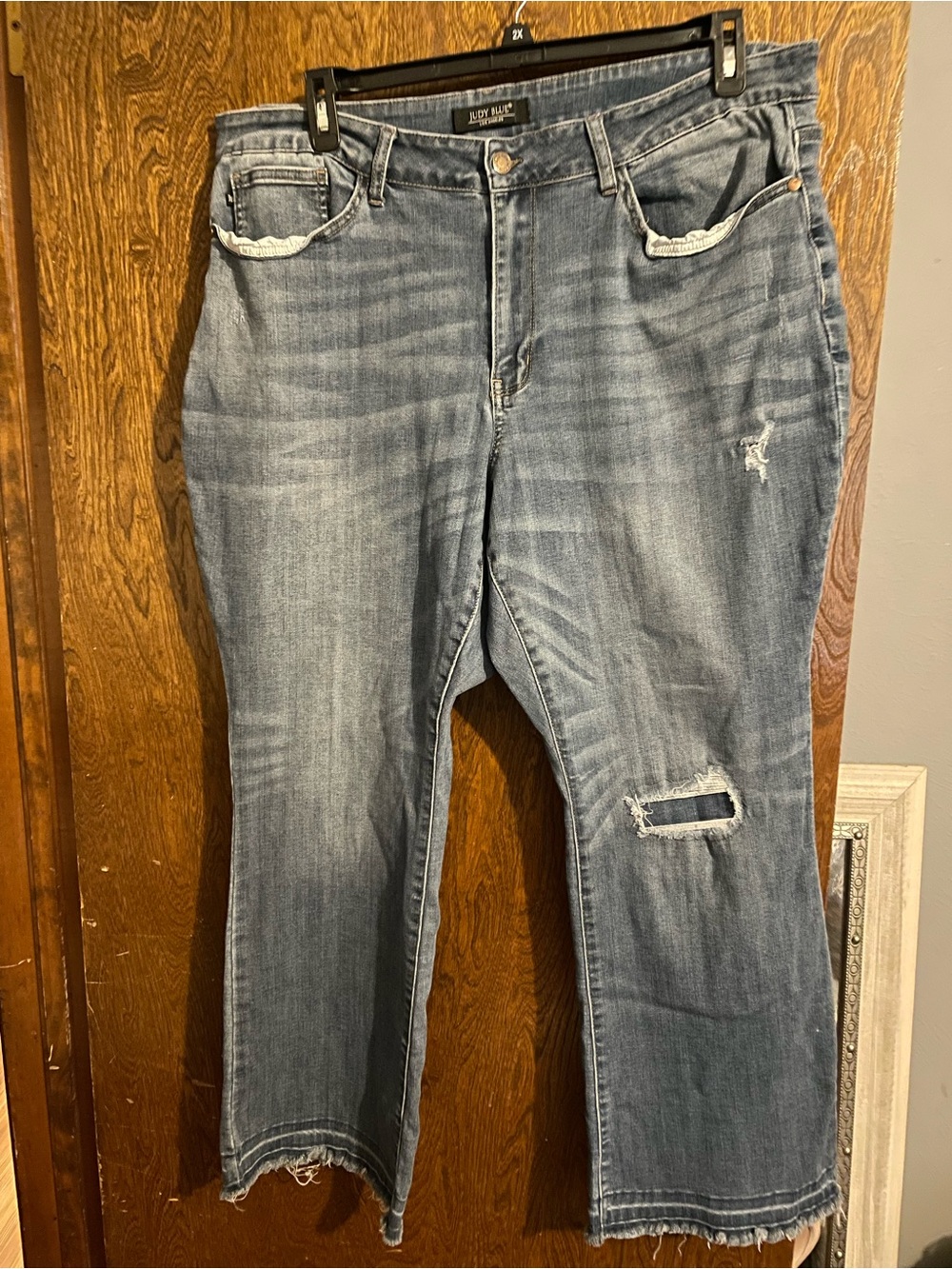 Judy Blue Light Blue Relaxed Distressed Women's Jeans